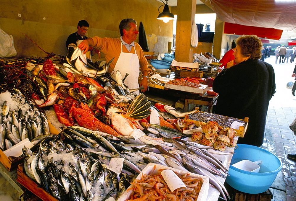 Fish market, Marsala, island of Sicily, Italy, Europe