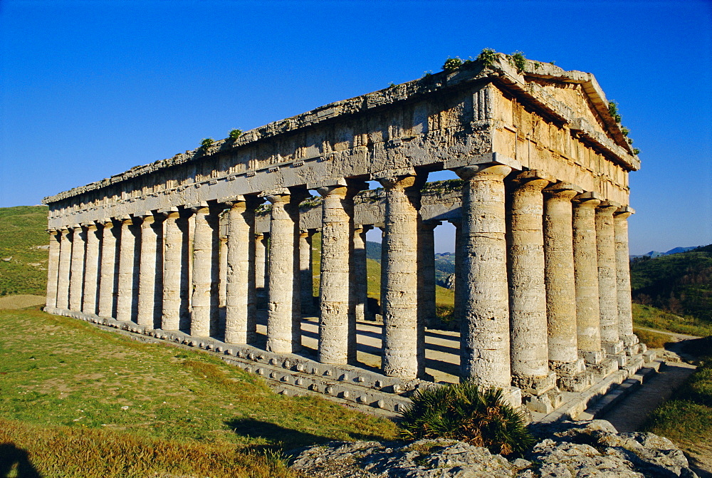 The Greek Doric temple of Segesta, near Calatafimi, Sicily, Italy, Europe