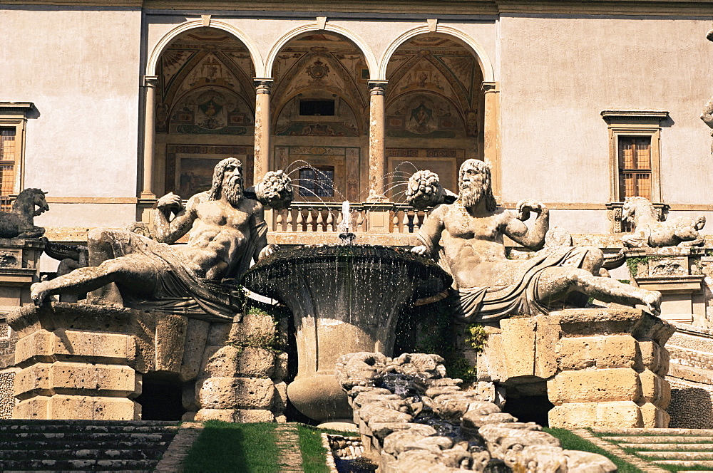 A cascade in the gardens of the Palazzo Farnese, Caprarola, Lazio, Italy