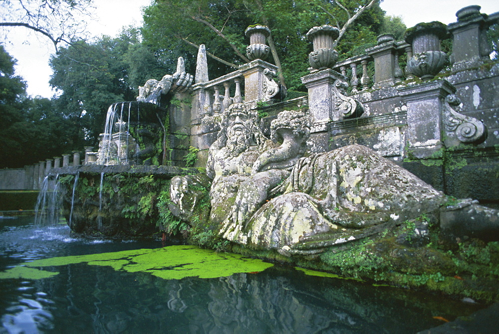 Fountains in the gardens of the Villa Lante, Bagnaia, Lazio, Italy, Europe