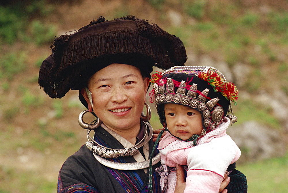 Miao mother and baby, south west Guizhou Province, China, Asia