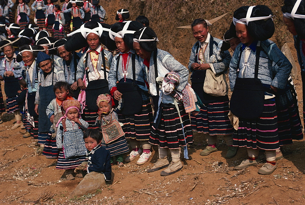 Long Horned Miao at Lusheng Festeival, eastern Guizhou, Guizhou, China, Asia