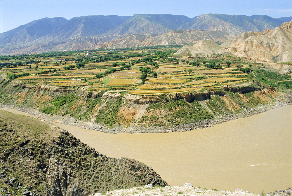 Hwang Ho, the Yellow River, in Qinghai Province, China