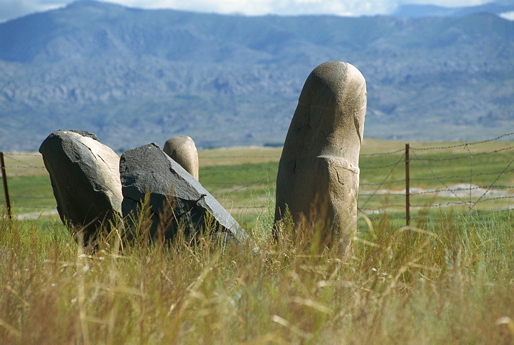 Turkic tombs dating from between the 2nd century BC and the 7th century AD, Kayinarl, Altay Mountains, northeast Xinjiang, China, Asia