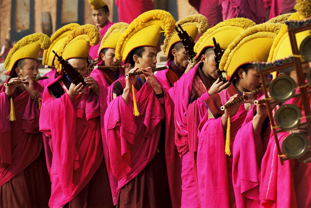 Losar, New Year celebrations, Labrang Monastery, Gansu Province, China, Asia