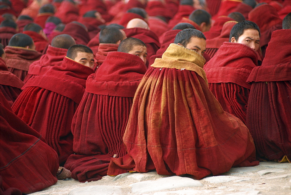 Lamas, Labrang monastery, Gansu province, Tibet, China, Asia