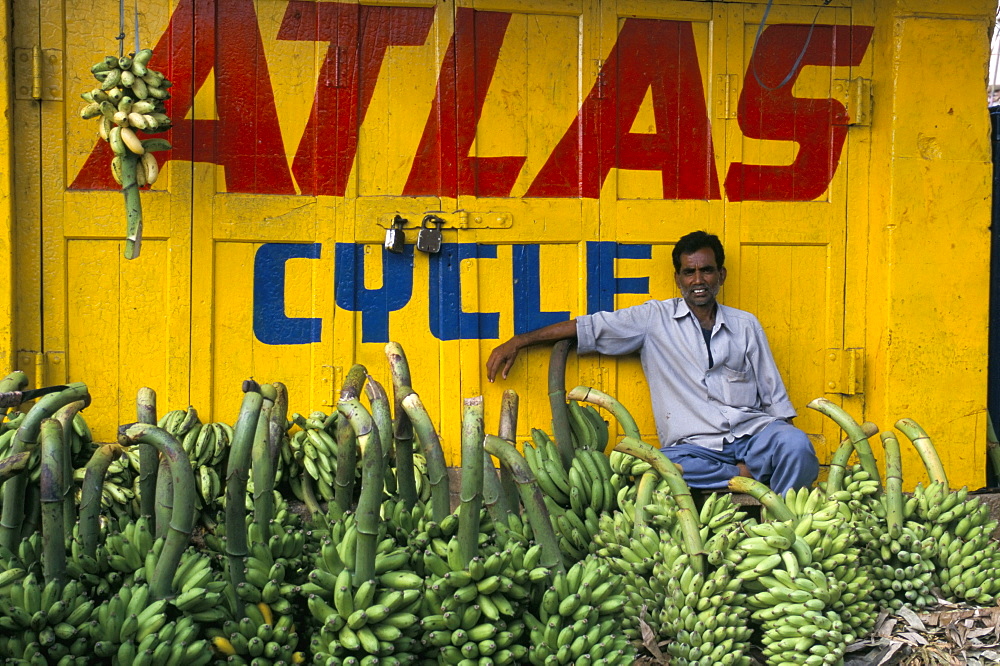 Bananas for sale in the market, Karnataka, India, Asia