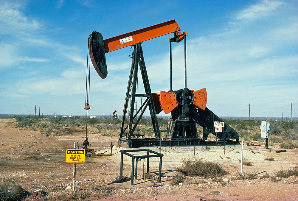 Oil well pump, near Odessa, Texas, United States of America, North America