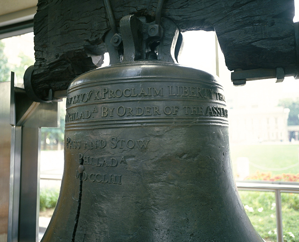 Close-up of the Liberty Bell, Philadelphia, Pennsylvania, United States of America (USA), North America