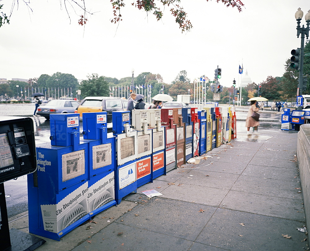 Newspaper dispensers, Washington D.C., United States of America, North America