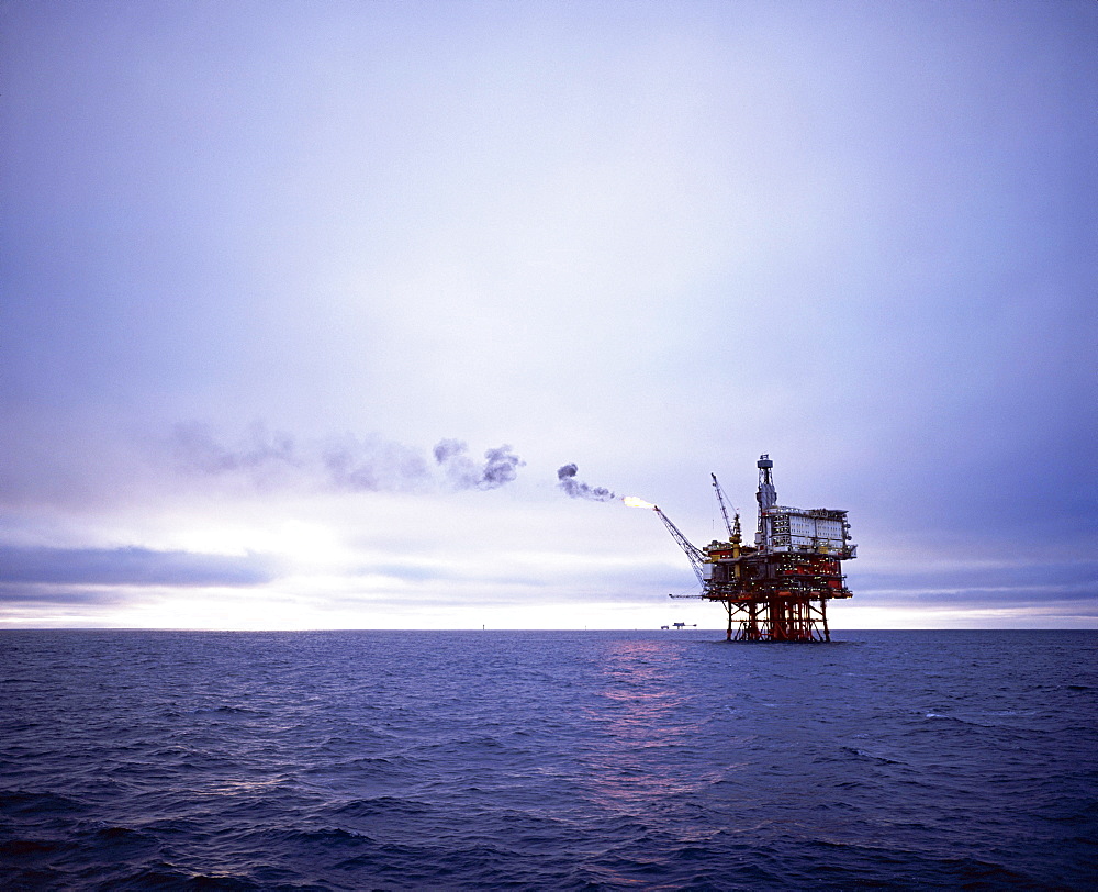 Berylfield oil drilling rigs in the North Sea, Europe