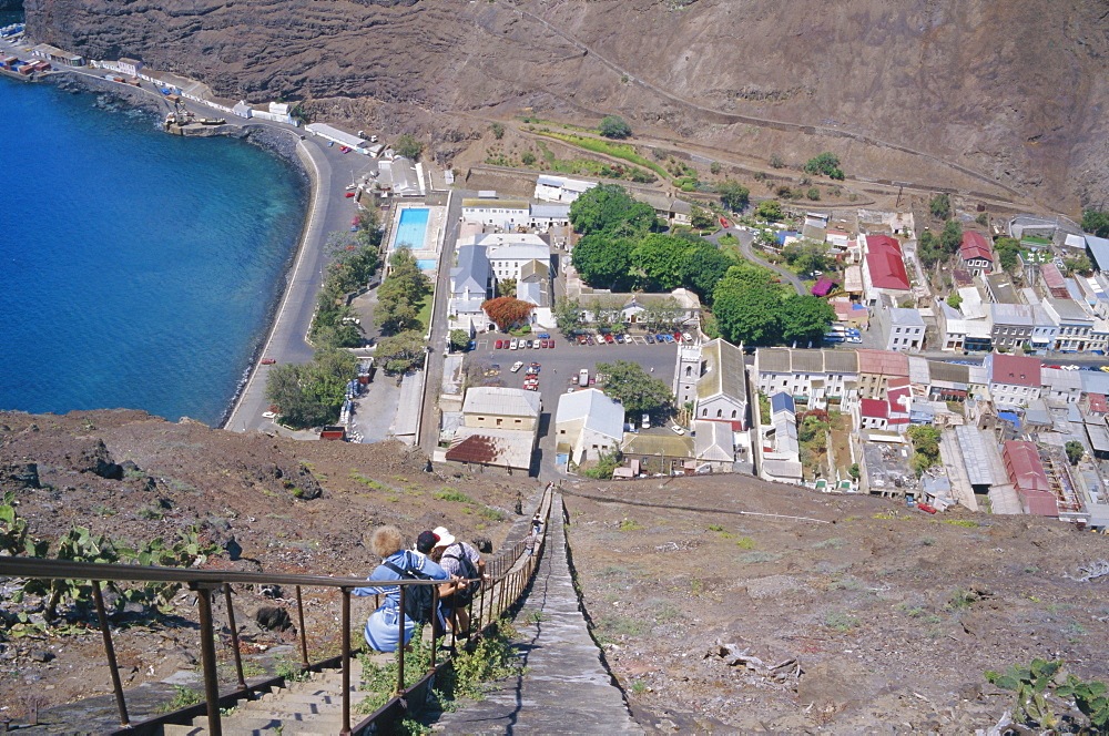 Jamestown from Jacob's Ladder, 699 steps, St Helena, Mid-Atlantic