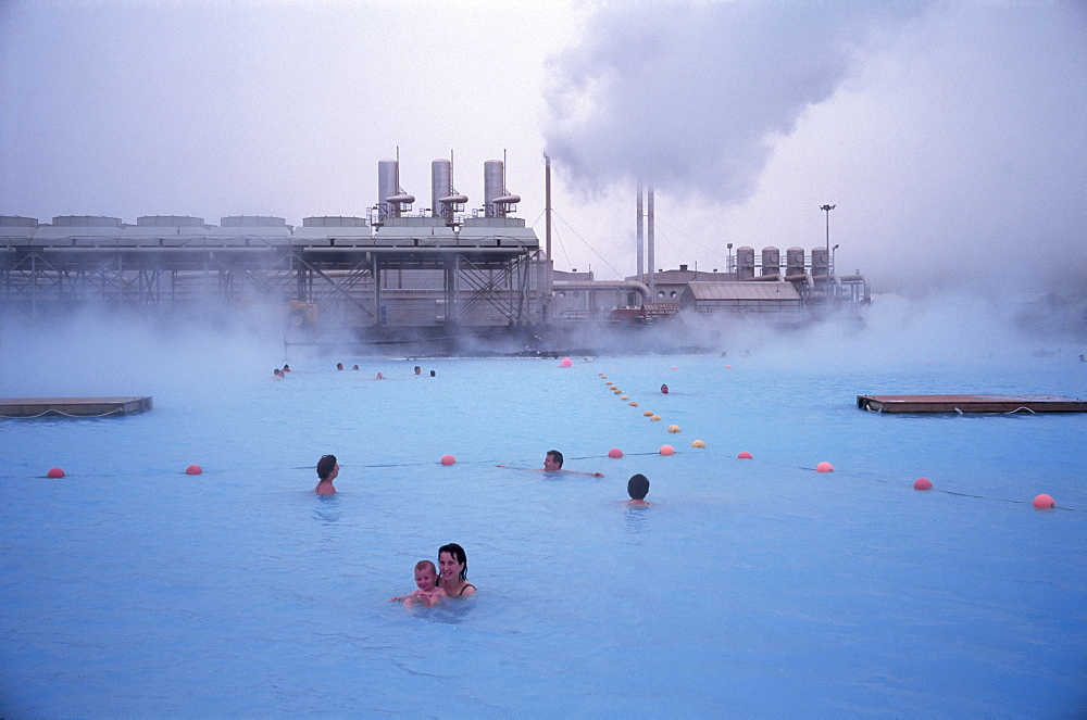 Geothermal bathing, Blue Lagoon, Reykjanes Peninsula, Iceland, Polar Regions