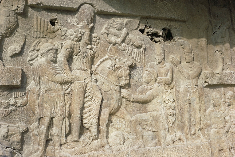 Sassanian reliefs, Bishapur, Iran, Middle East