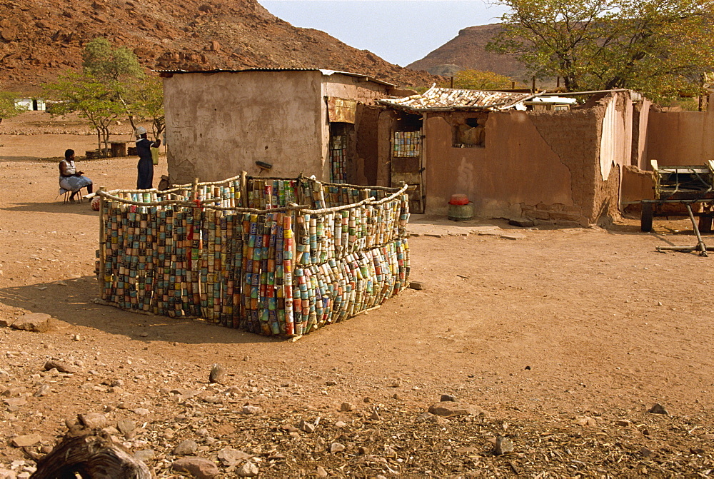 Tin walls and door, Twyfelfontein, Damaraland, Namibia, Africa