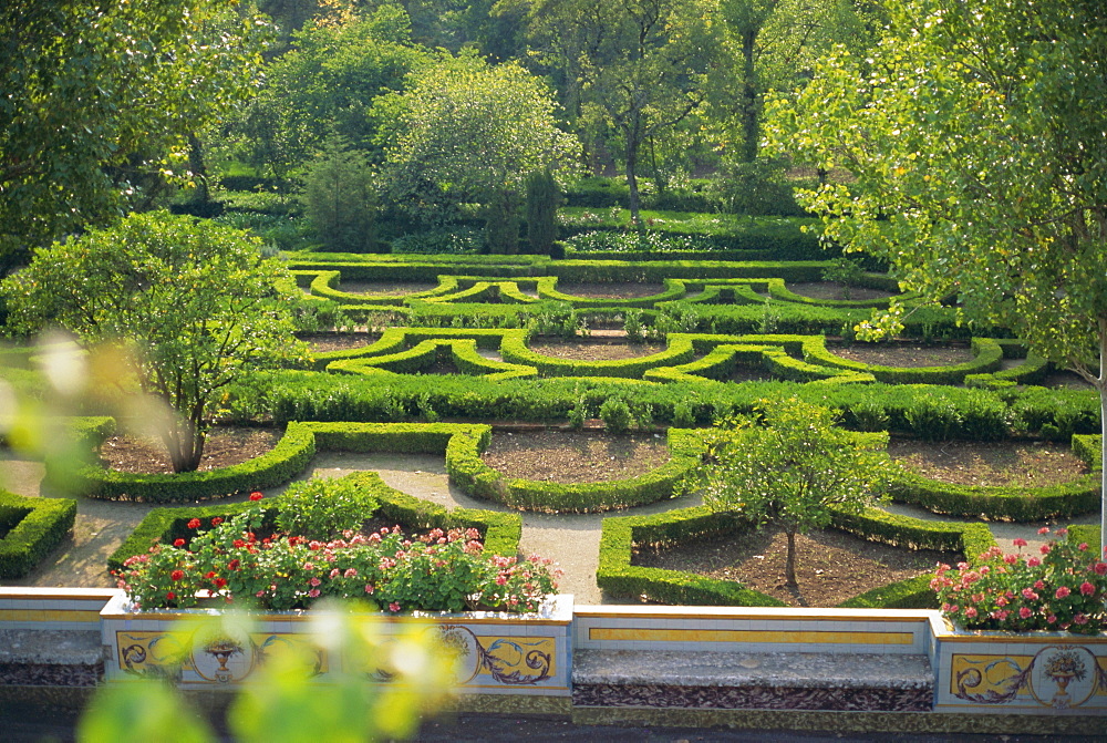 Gardens of the 18th century Queluz Palace, Queluz, Lisbon, Portugal, Europe