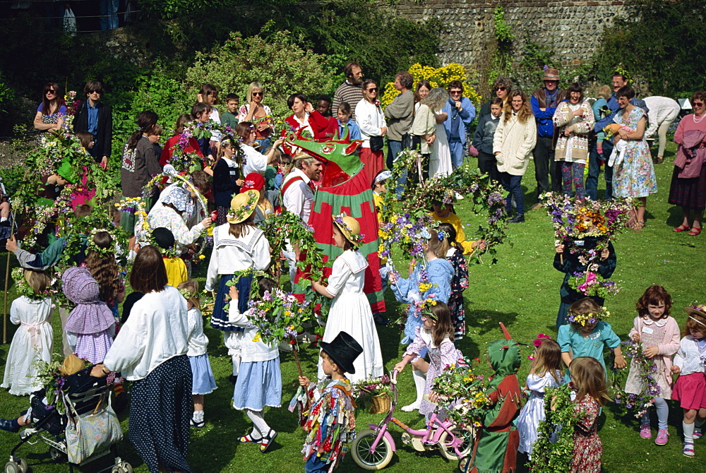 May Garland Day, Lewes, East Sussex, England, United Kingdom, Europe