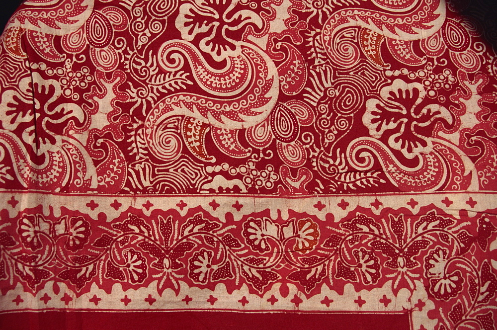 Border of batik cotton cloth, Java, Indonesia, Southeast Asia, Asia