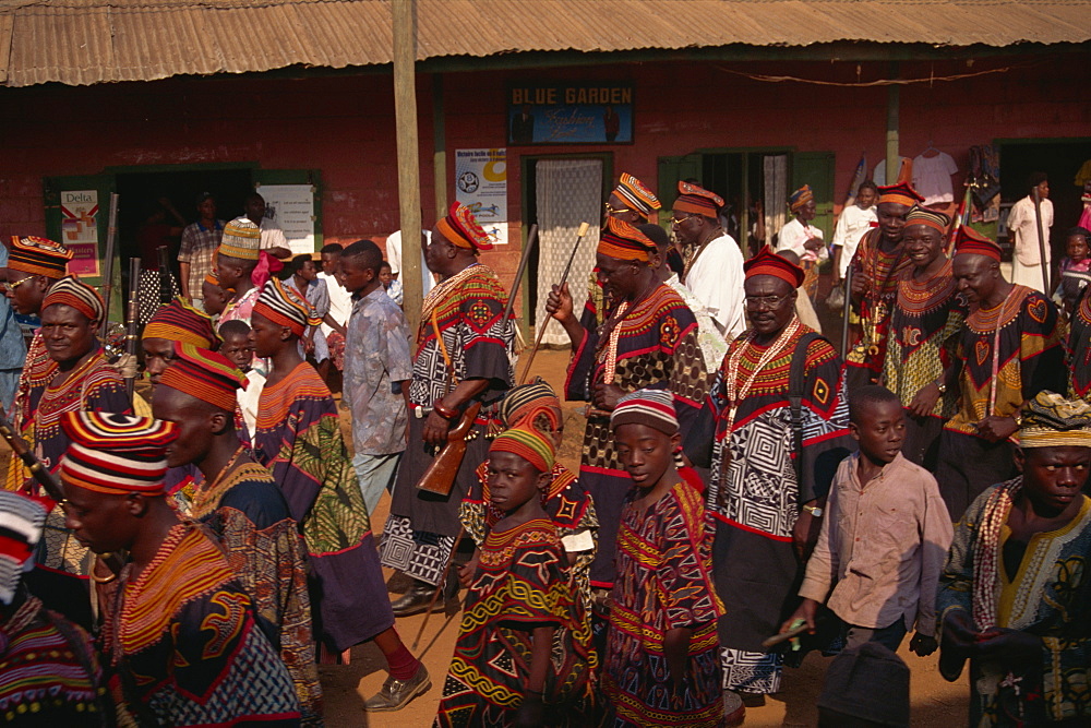 December Festival procession, Bali, near Bamenda, Cameroon, West Africa, Africa