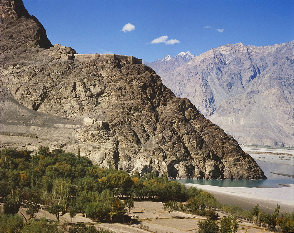 A Skardu village in the mountains in Baltistan, Pakistan, Asia