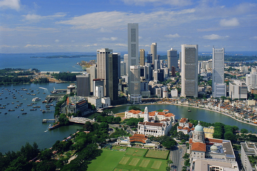 View over the business district, Singapore, Asia