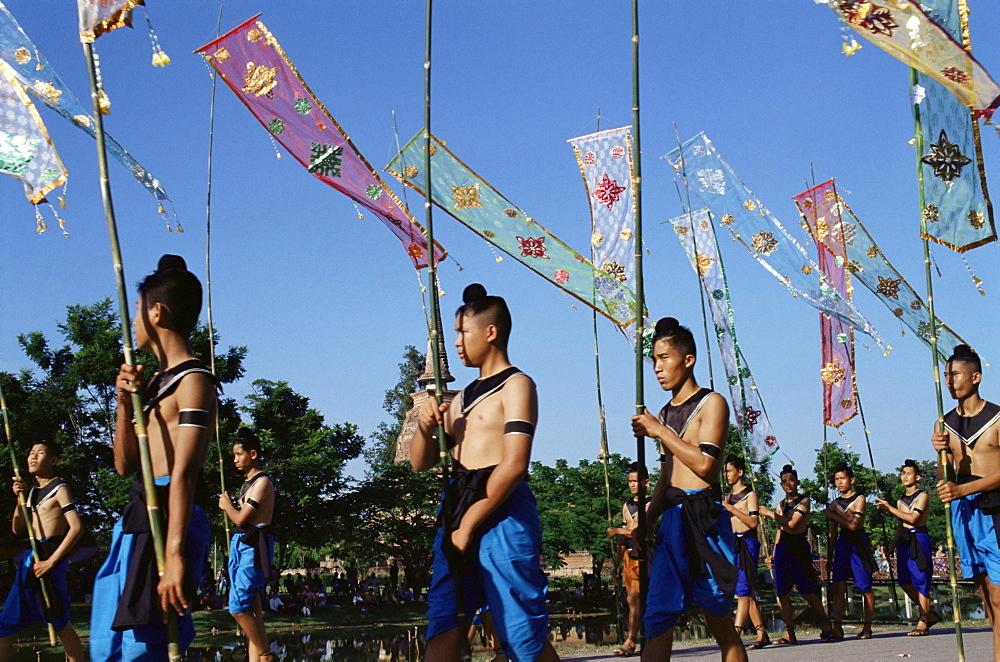 Loy Kratong parade, Sukhothai, Thailand, Southeast Asia, Asia