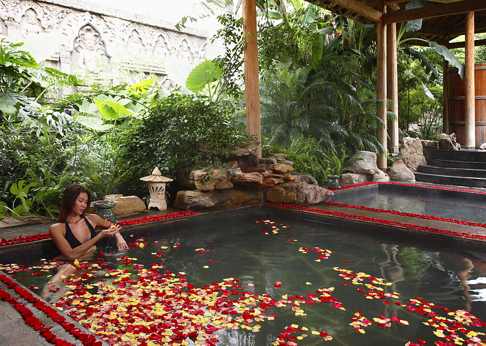 Hot Spring Pool at the Brilliant Resort and Spa in Kunming, Yunnan Province, China, Asia