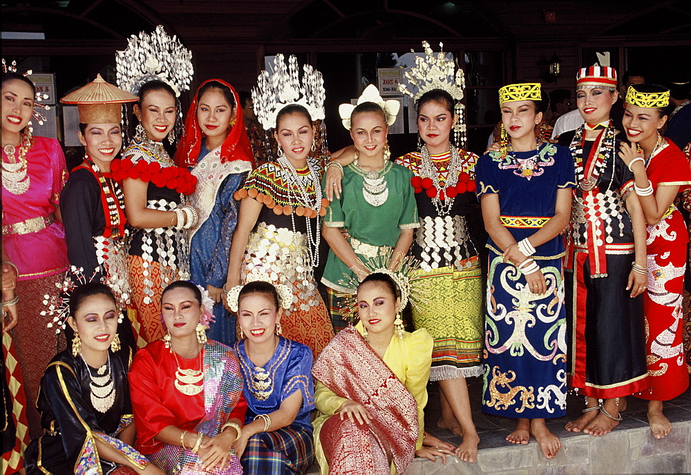 Traditional costumes, Sarawak, Borneo, Malaysia, Southeast Asia, Asia