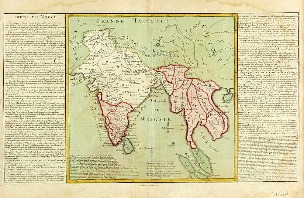 Old Map of India and Southeast Asia, Asia