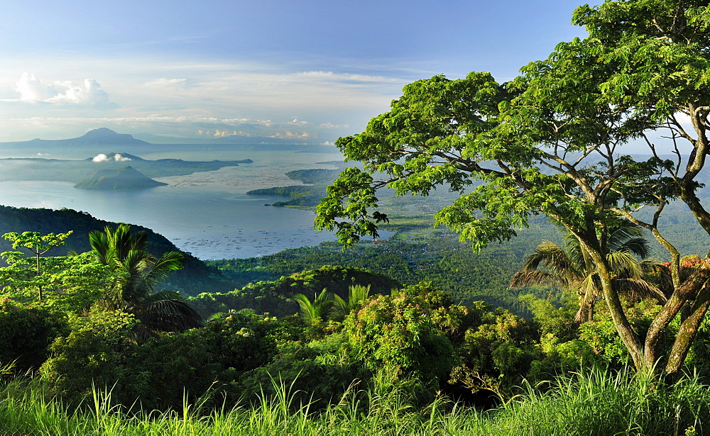 View of Taal Lake and volcano in Tagaytay, Philippines, Southeast Asia, Asia