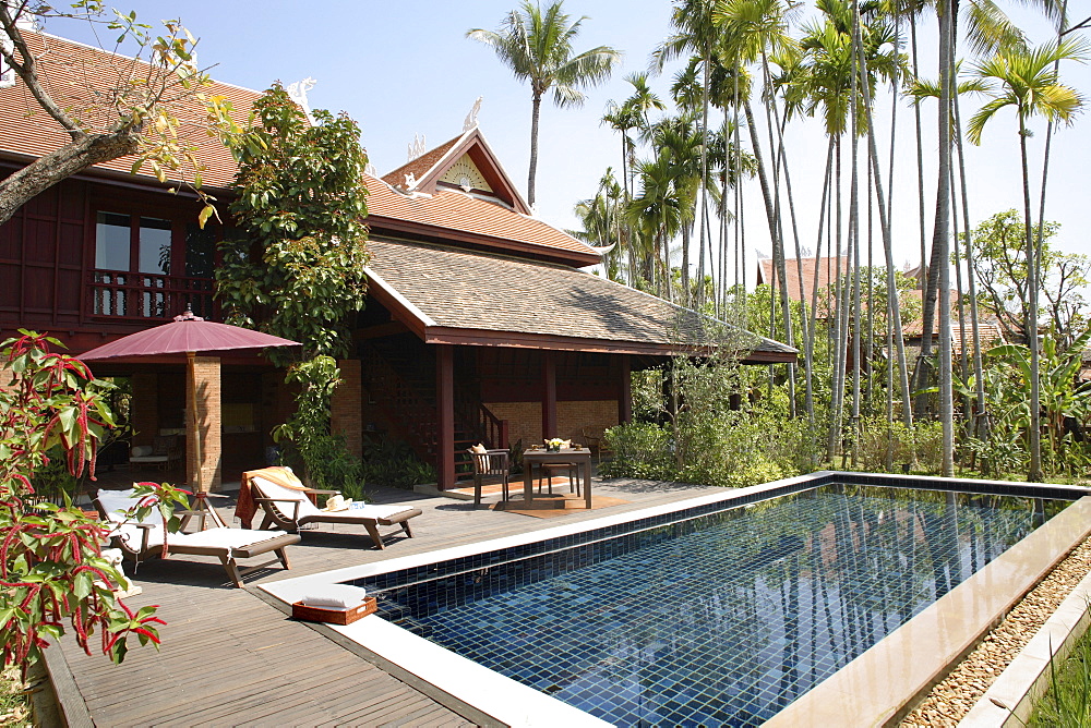 Pool of Villa at the Mandarin Oriental Dhara Dhevi Hotel in Chiang Mai, Thailand, Southeast Asia, Asia