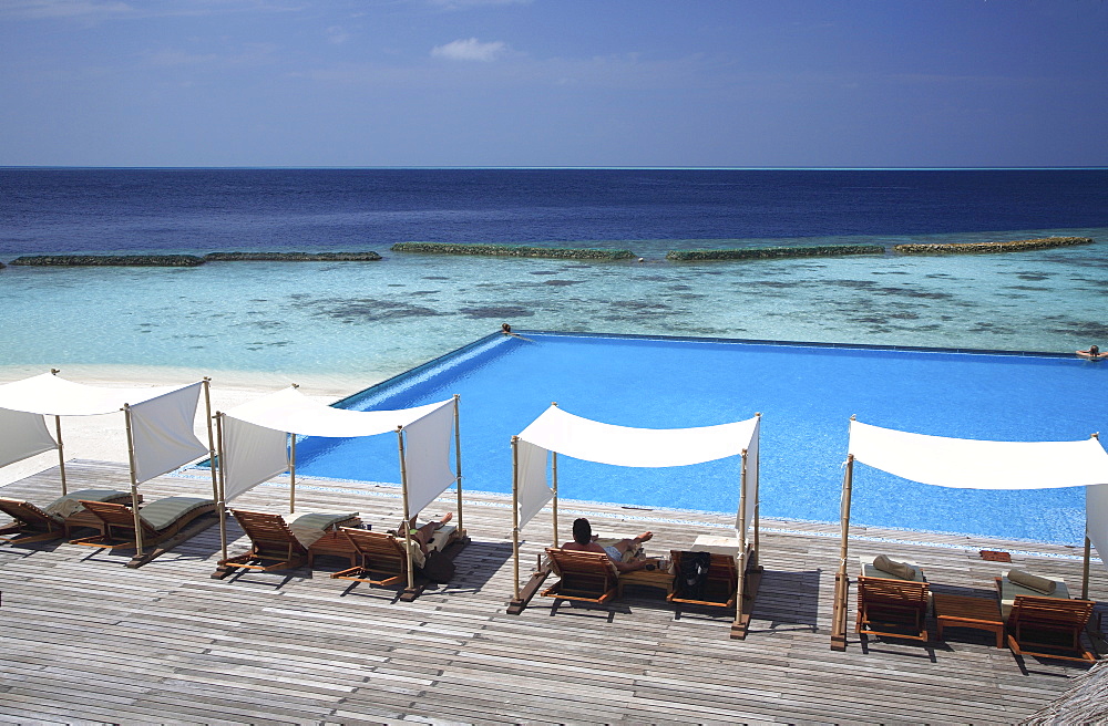 Pool at Coco Palm Bodu Hithi Resort in the Maldives, Indian Ocean, Asia