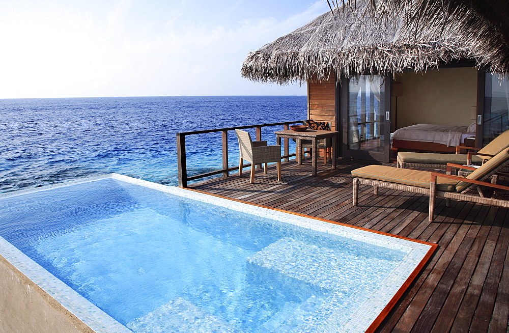 Pool at the Escape Water Villa at Coco Palm Bodu Hithi in the Maldives, Indian Ocean, Asia