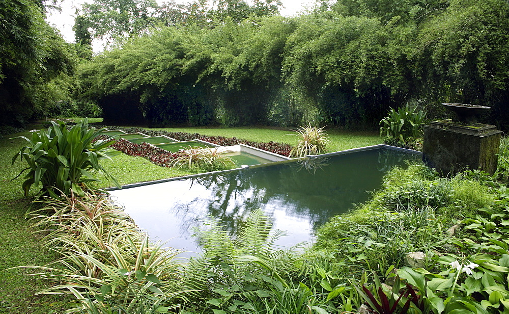 Brief Garden, developed by Bevis Bawa around the bungalow of the family rubber estate, Kalawila, Sri Lanka, Asia