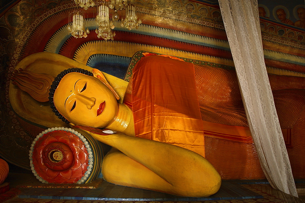 Reclining Buddha, Subodharama Temple, dating from the mid 19th century, Dehiwala, Colombo, Sri Lanka, Asia