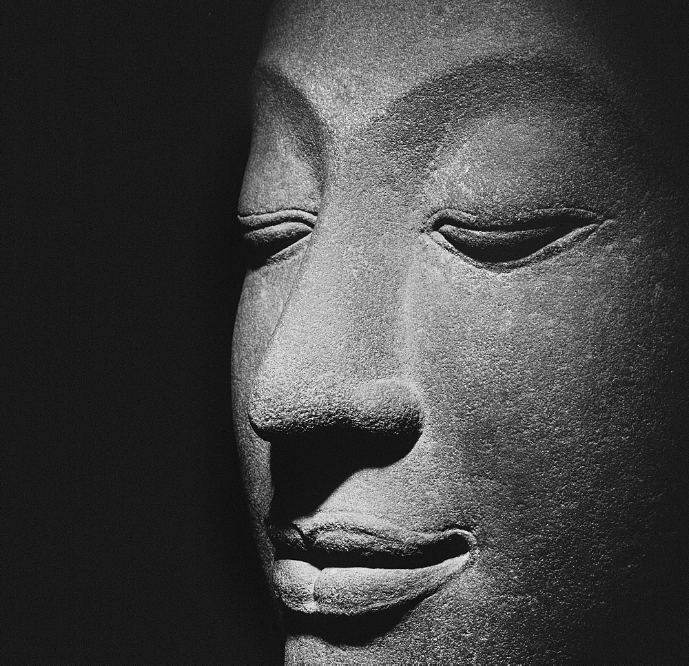 Early Ayutthaya head of Buddha, National Museum of Bangkok,Thailand, Southeast Asia, Asia