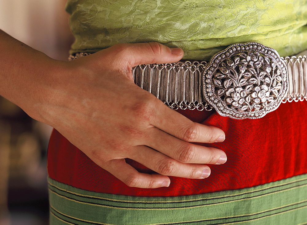 Lanna Silver Belt for holding the Paa Nung in place, Northern Thailand, Southeast Asia, Asia