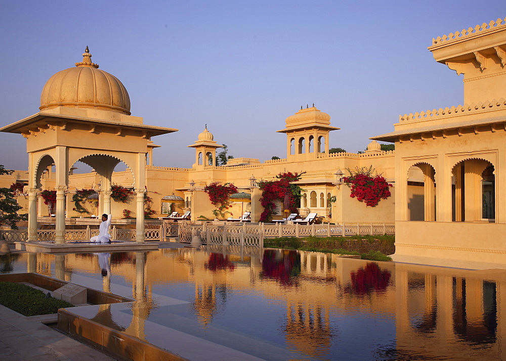 Yoga at The Oberoi Udaivilas in Udaipur, Rajasthan, India, Asia