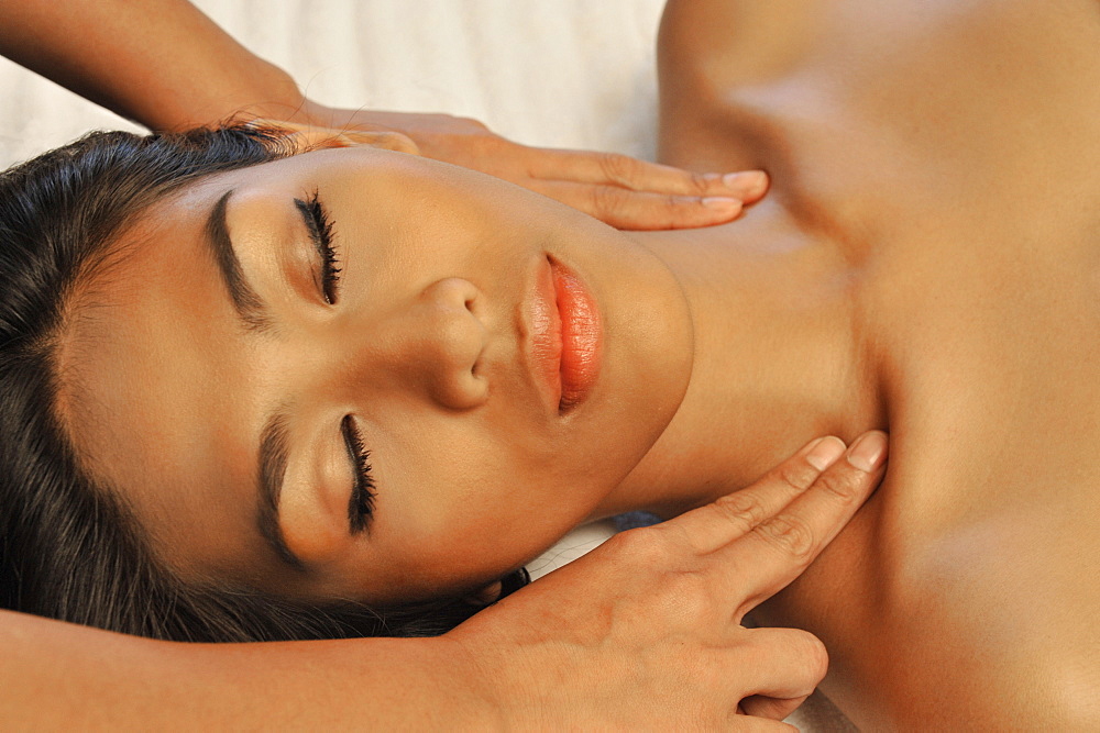 Young woman having a lymphatic massage