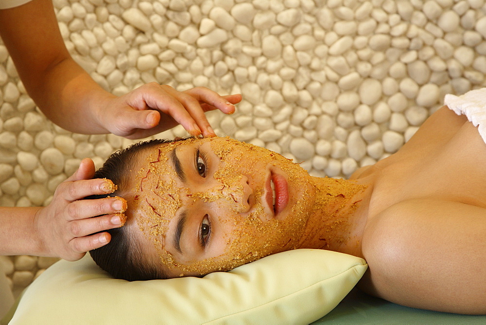 Saffron facial at Aura Spa at Park Hotel, New Delhi, India, Asia
