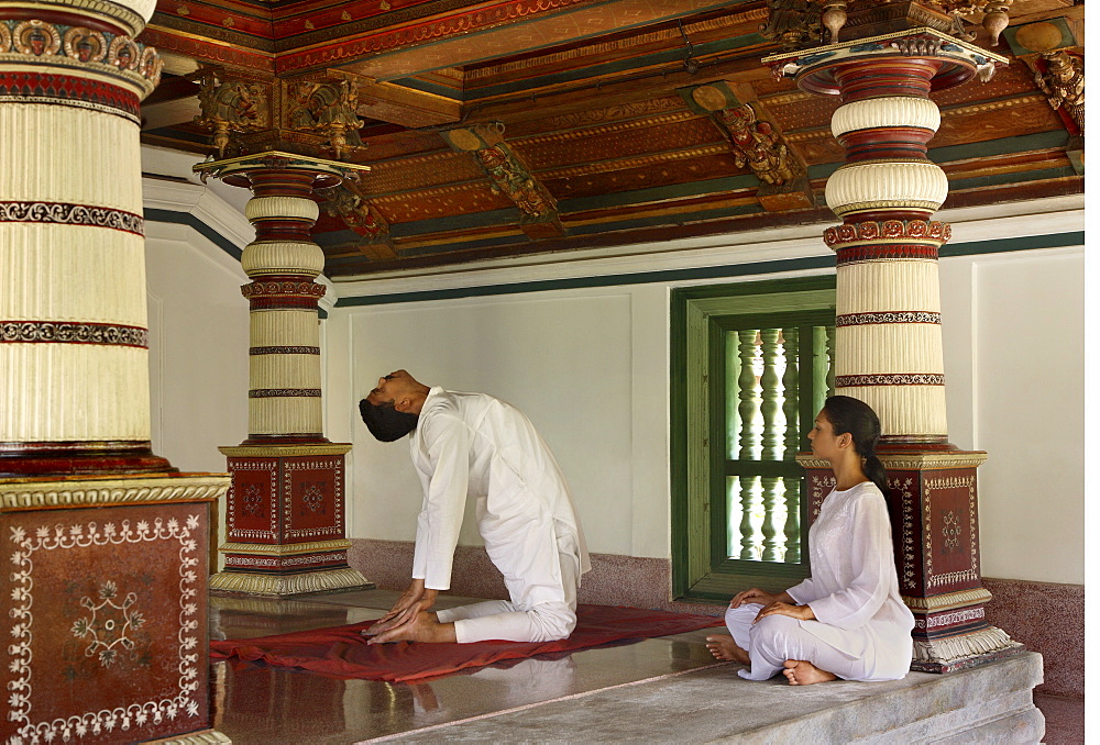 Yoga at Kalari Kovilakom in Kerala, India, Asia