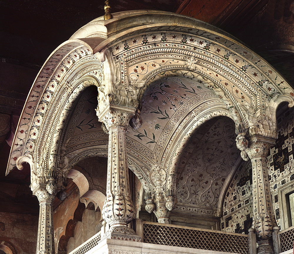 The Throne of Akhbar, Red Fort, UNESCO World Heritage Site, Delhi, India, Asia