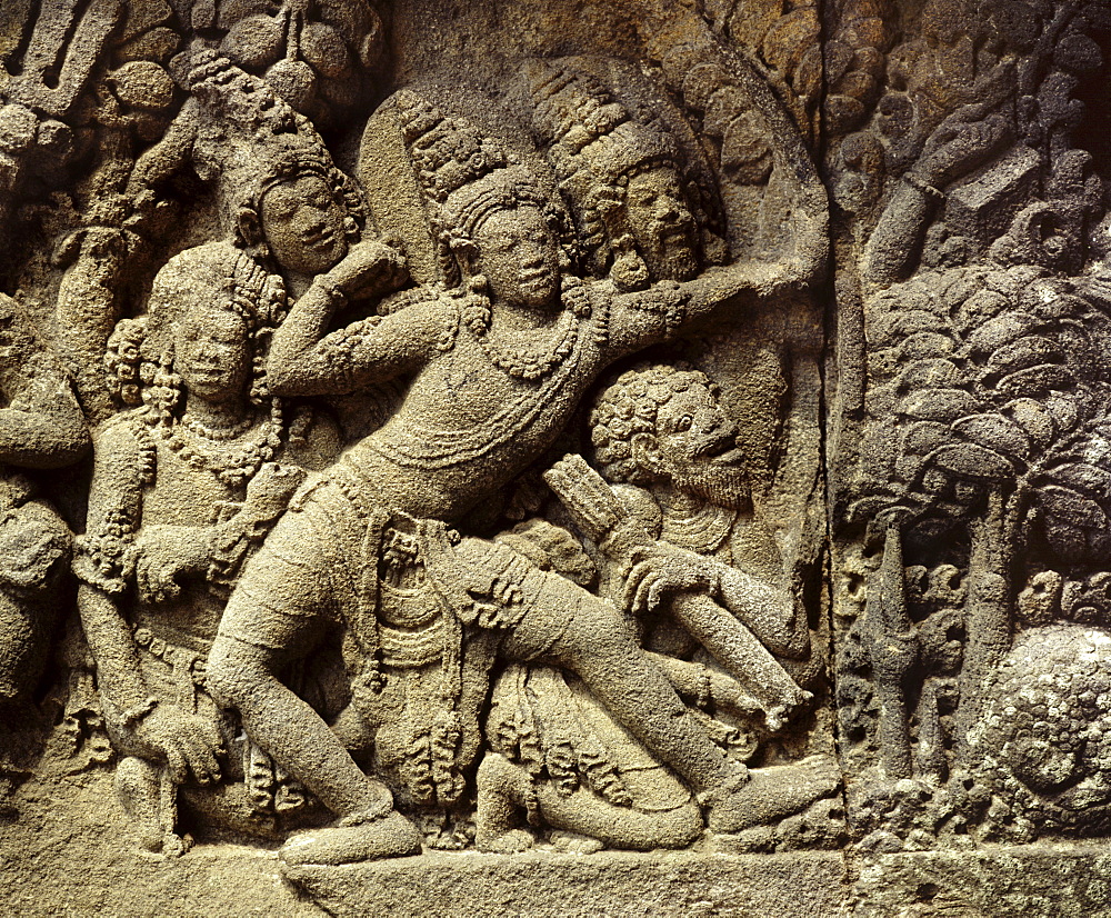 Relief of Rama the hero of the Ramayana, Loro Jongrang, Prambanan, UNESCO World Heritage Site, Java , Indonesia, Southeast Asia, Asia