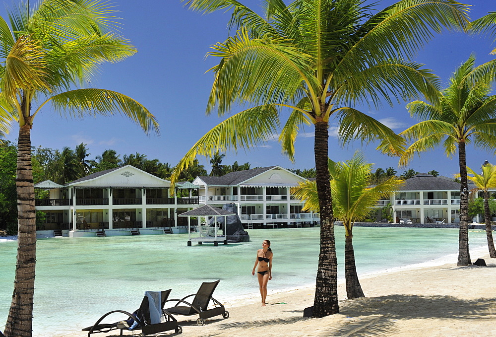 Girl at the pool at Plantation Bay Resort in Cebu, Philippines, Southeast Asia, Asia
