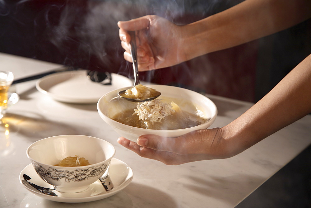 Shark fin Soup at Chinahouse Restaurant, The Oriental, Bangkok, Thailand, Southeast Asia, Asia