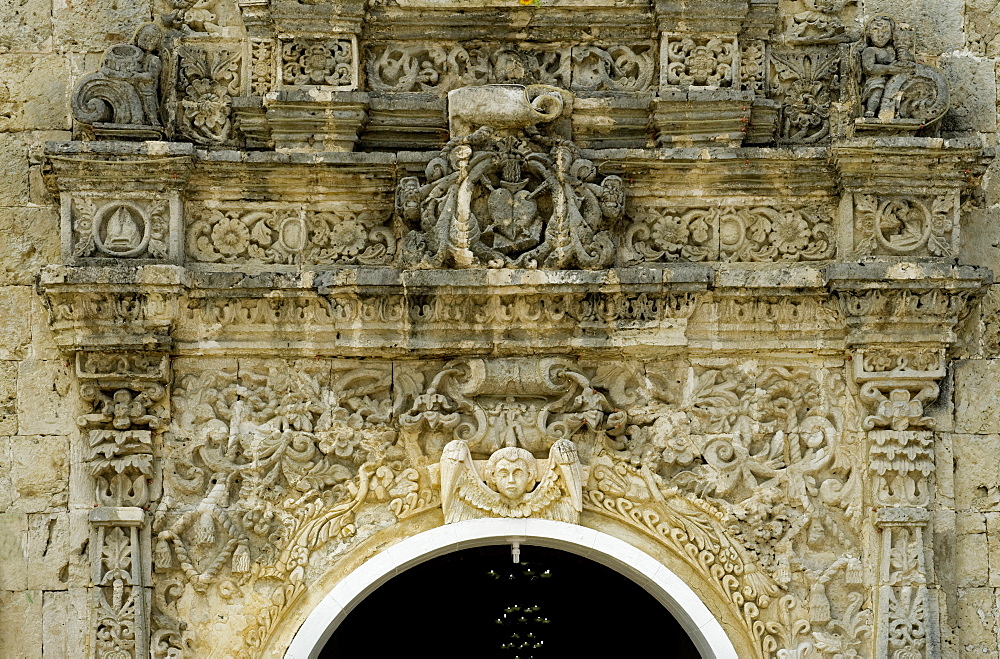 Tigbauan Church, dedicated to St. John Sahagun, built in the 16th century in Spanish Baroque style, reconstructed after the 1948 earthquake, Tigbauan, Iloilo, Philippines, Southeast Asia, Asia