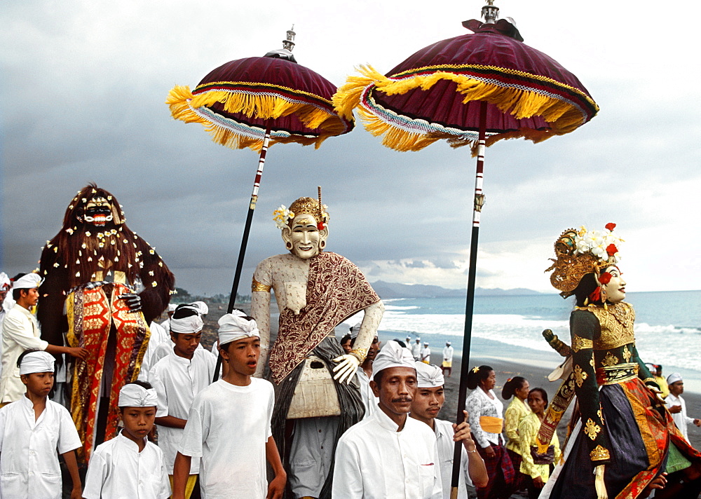 Melasti ceremony, Bali, Indonesia, Southeast Asia, Asia