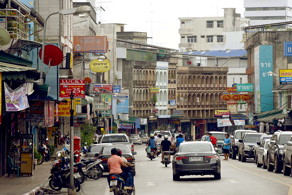 A street in Trang, Thailand, Southeast Asia, Asia