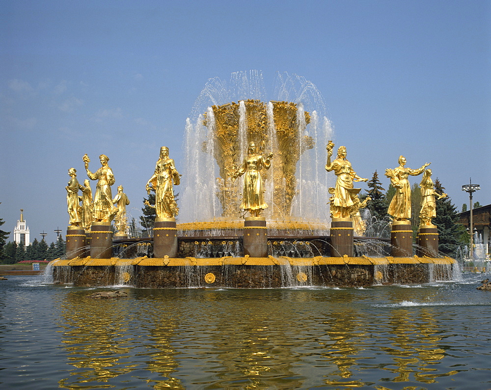 Fountains at Exhibition of Economic Achievements of USSR, Moscow, Russia, Europe