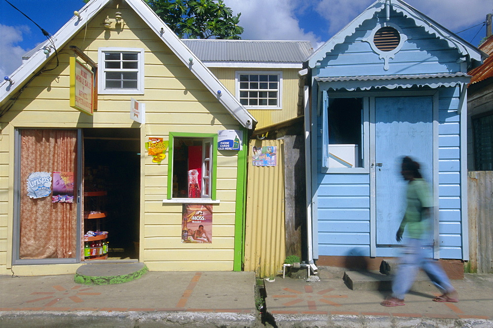 Typical Caribbean houses, St. Lucia, Windward Islands, West Indies, Caribbean, Central America